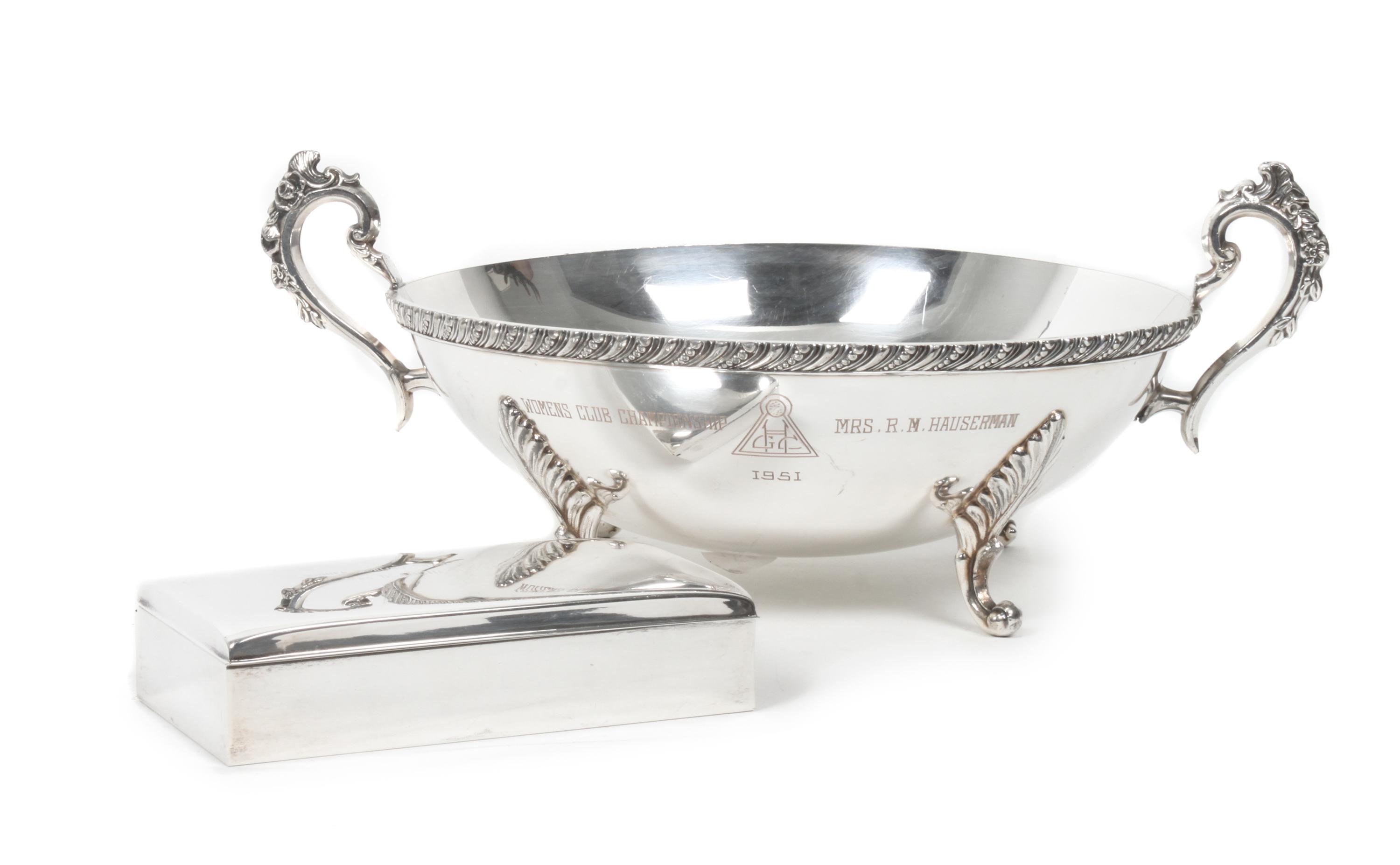 A Silver Box, Poole, First height 1 1/2 x width 6 1/3 x depth 3 1/3 inches.