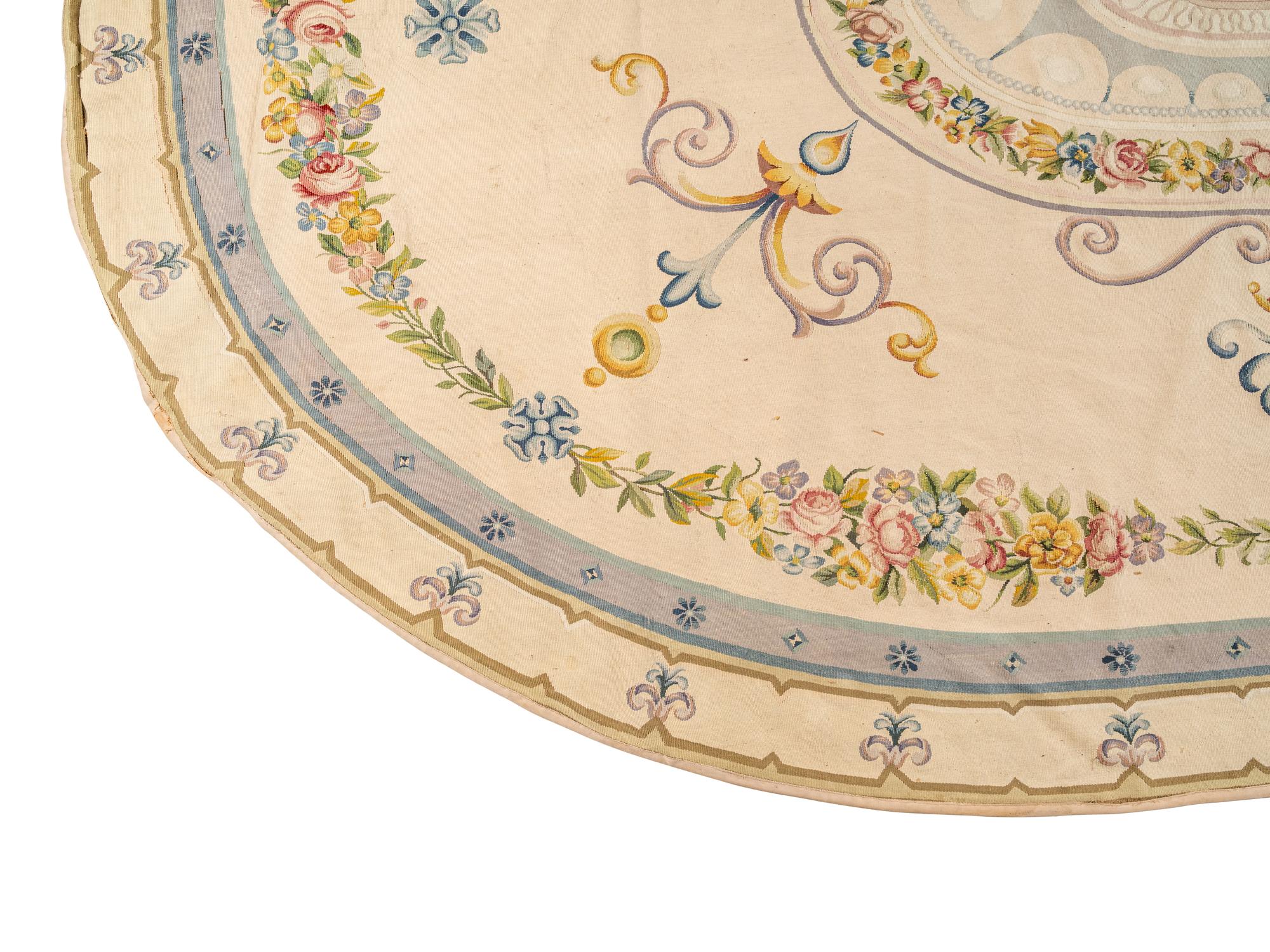 An Aubusson Style Oval Rug
