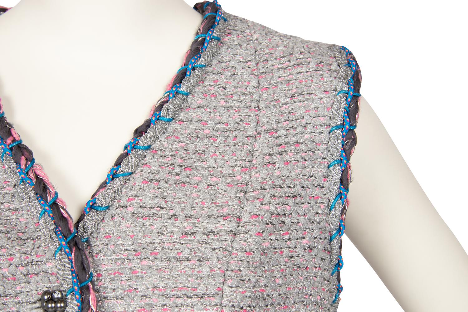 Chanel Silver Tweed Dress, 2010s
