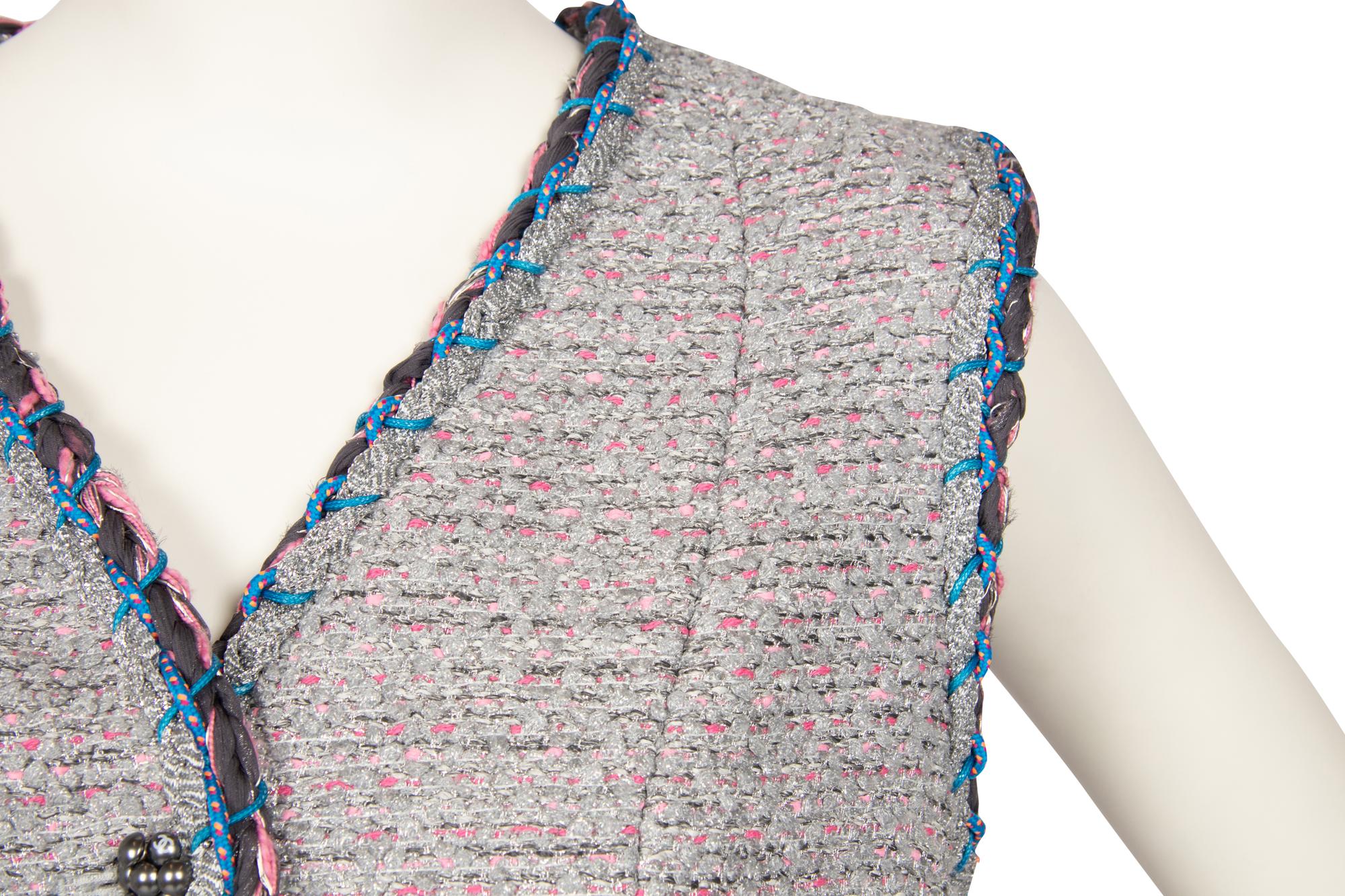 Chanel Silver Tweed Dress, 2010s