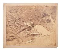 [WESTERN AMERICANA]. Large format albumen photograph of a gold mining operation.