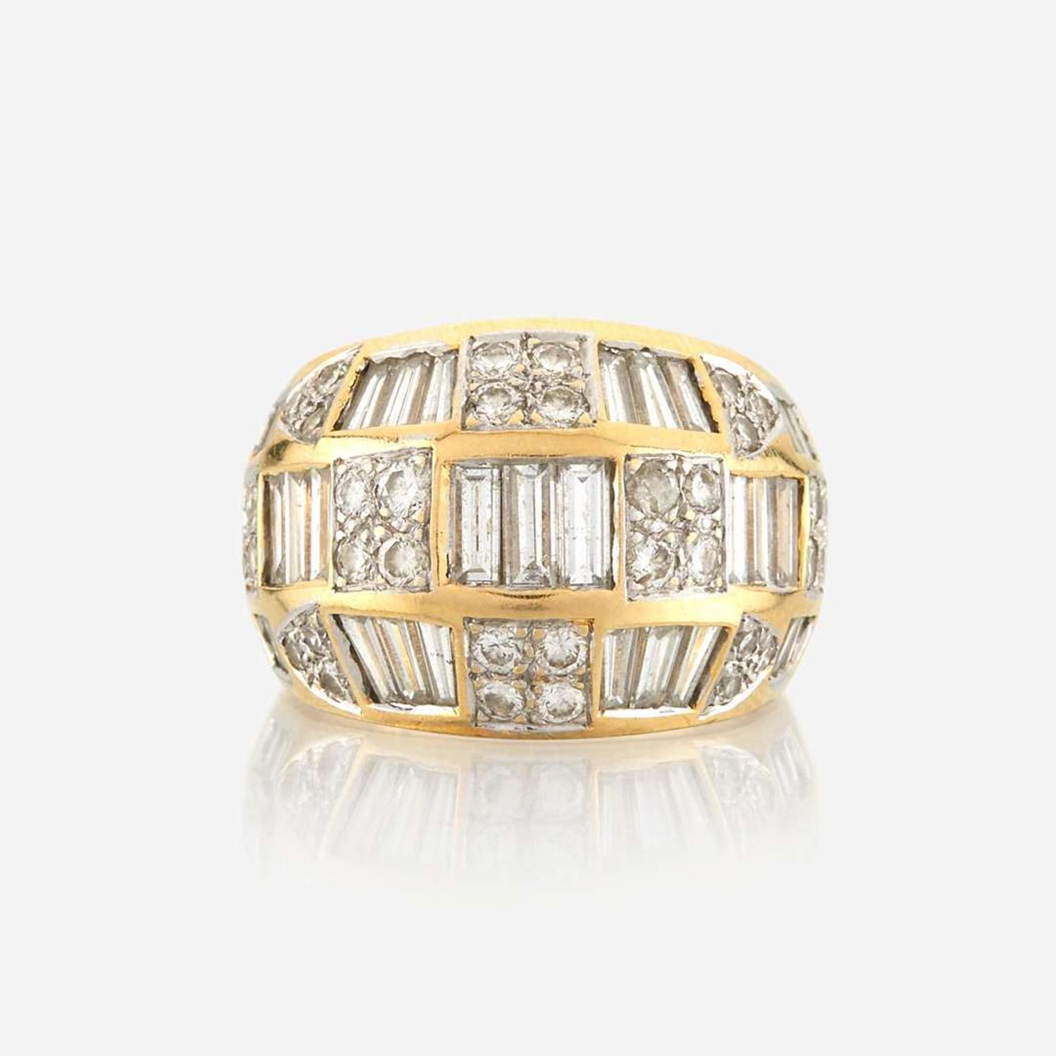 A gold and diamond ring