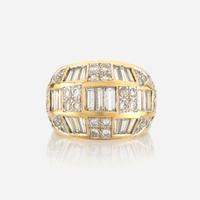 A gold and diamond ring