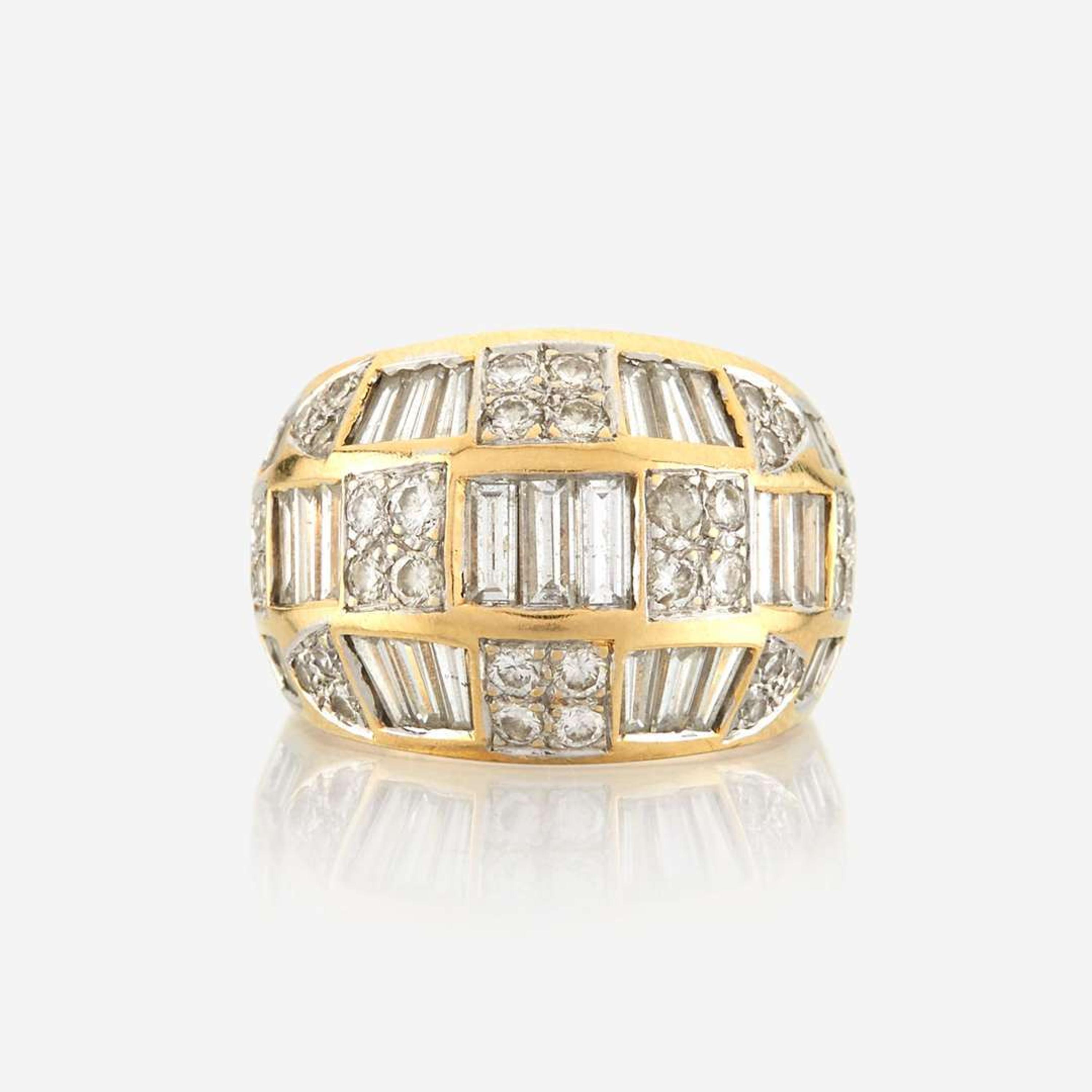 A gold and diamond ring