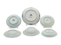 Six Chinese Blue and White Porcelain Plates