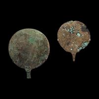 Two Roman Bronze Hand Mirrors