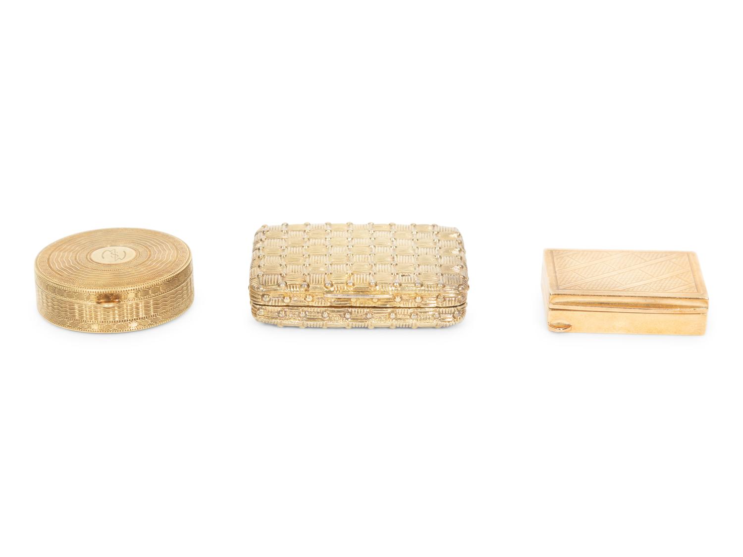 Three Small Gold Boxes