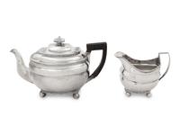 An American Silver Teapot and Creamer