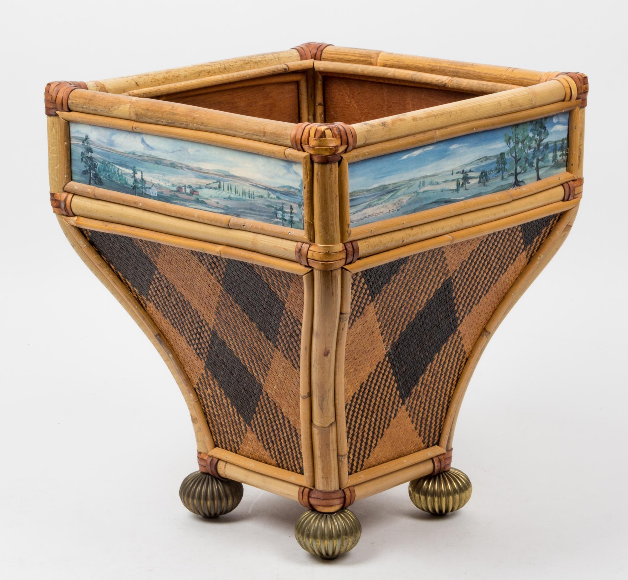 A Mackenzie Childs Jardiniere Height 15 1/4 x depth 13 x width 13 inches. — LATE 20TH CENTURY