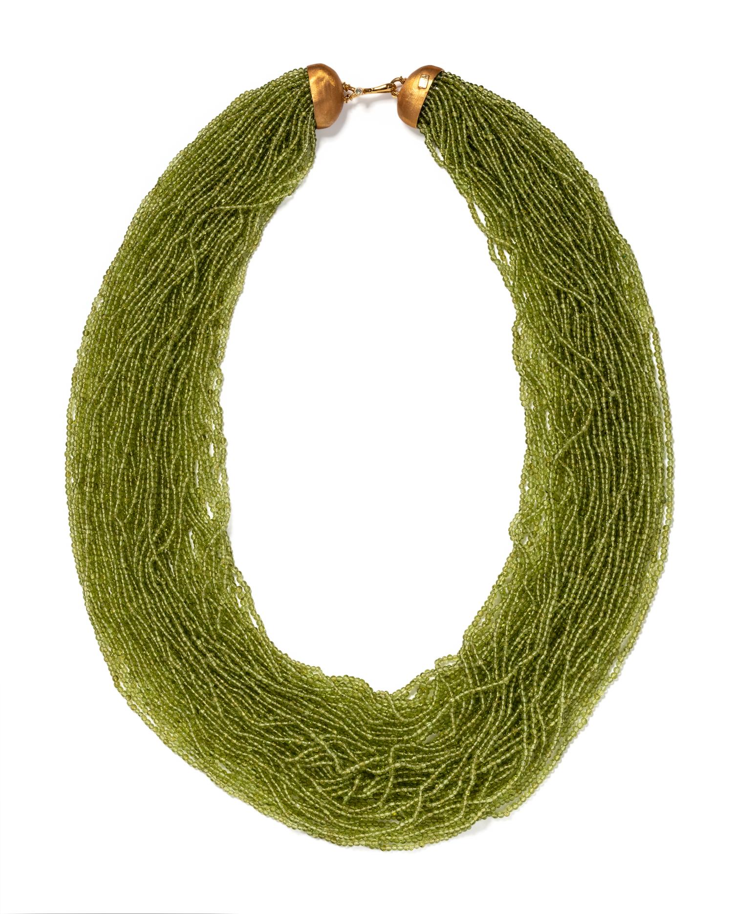 ANGELA PINTALDI, MULTISTRAND PERIDOT BEAD NECKLACE