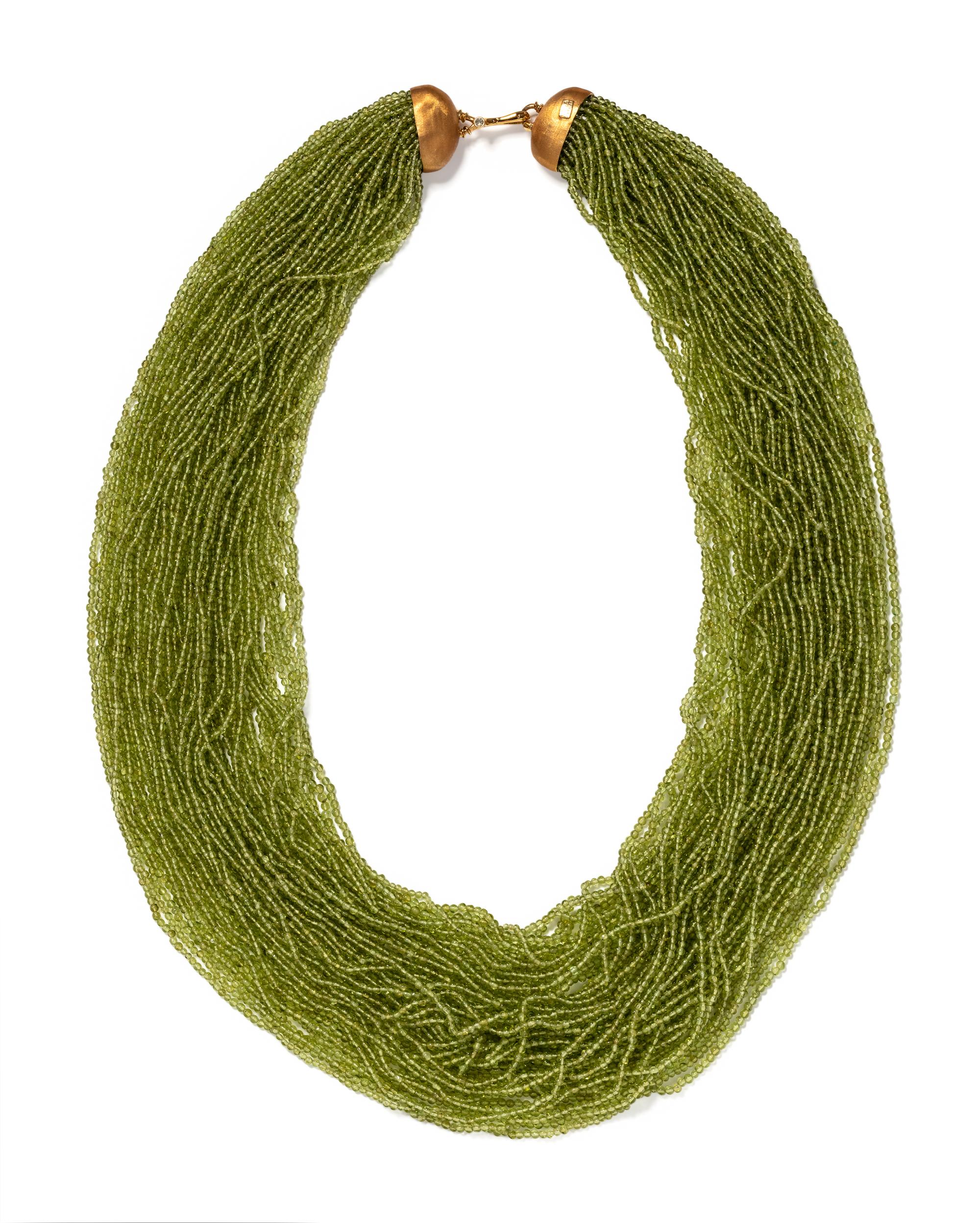 ANGELA PINTALDI, MULTISTRAND PERIDOT BEAD NECKLACE