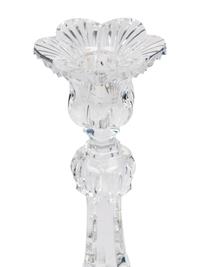 A Pair of Baccarat Leaf Glass Candlesticks