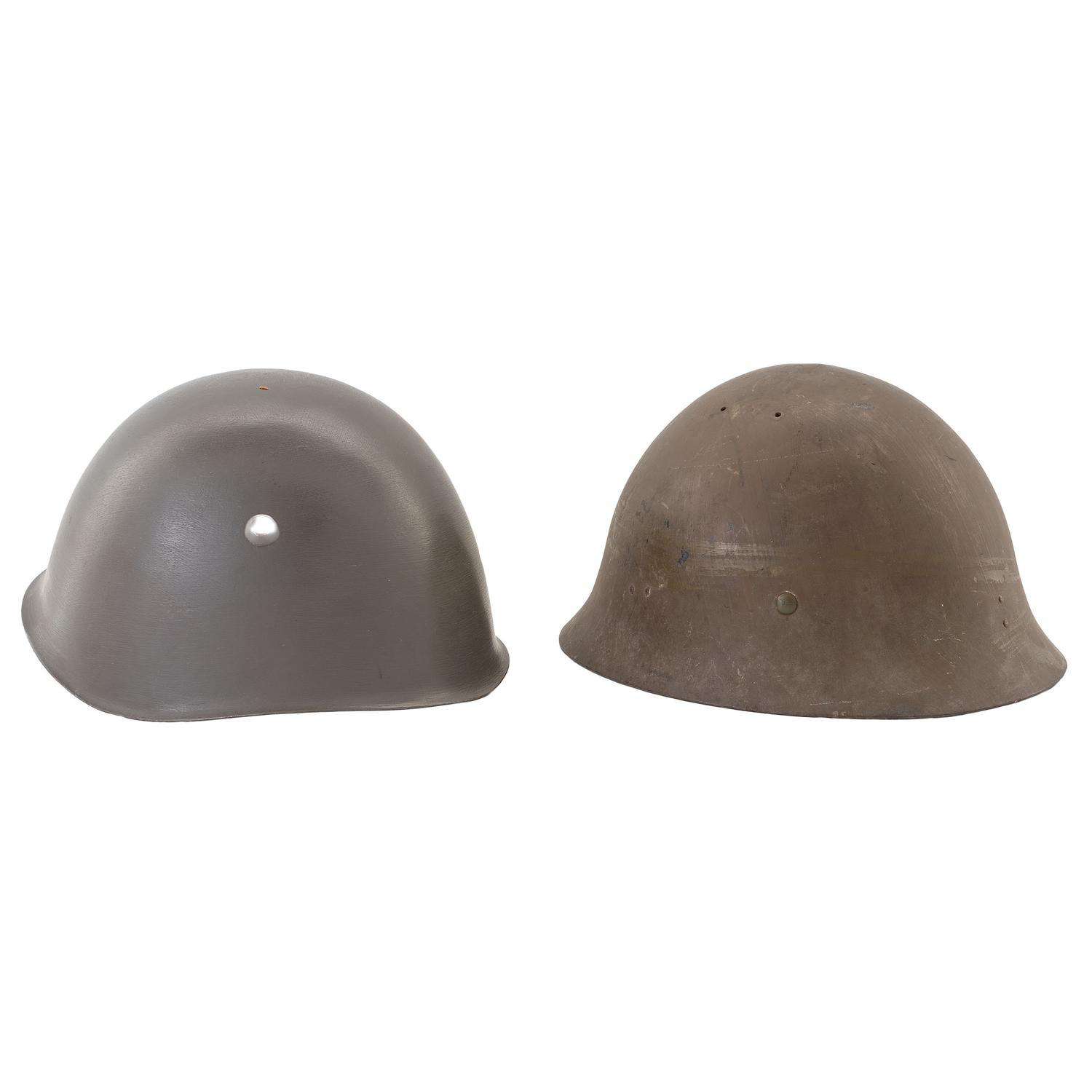 WWII Japanese Type 90 and Italian M33 Helmets