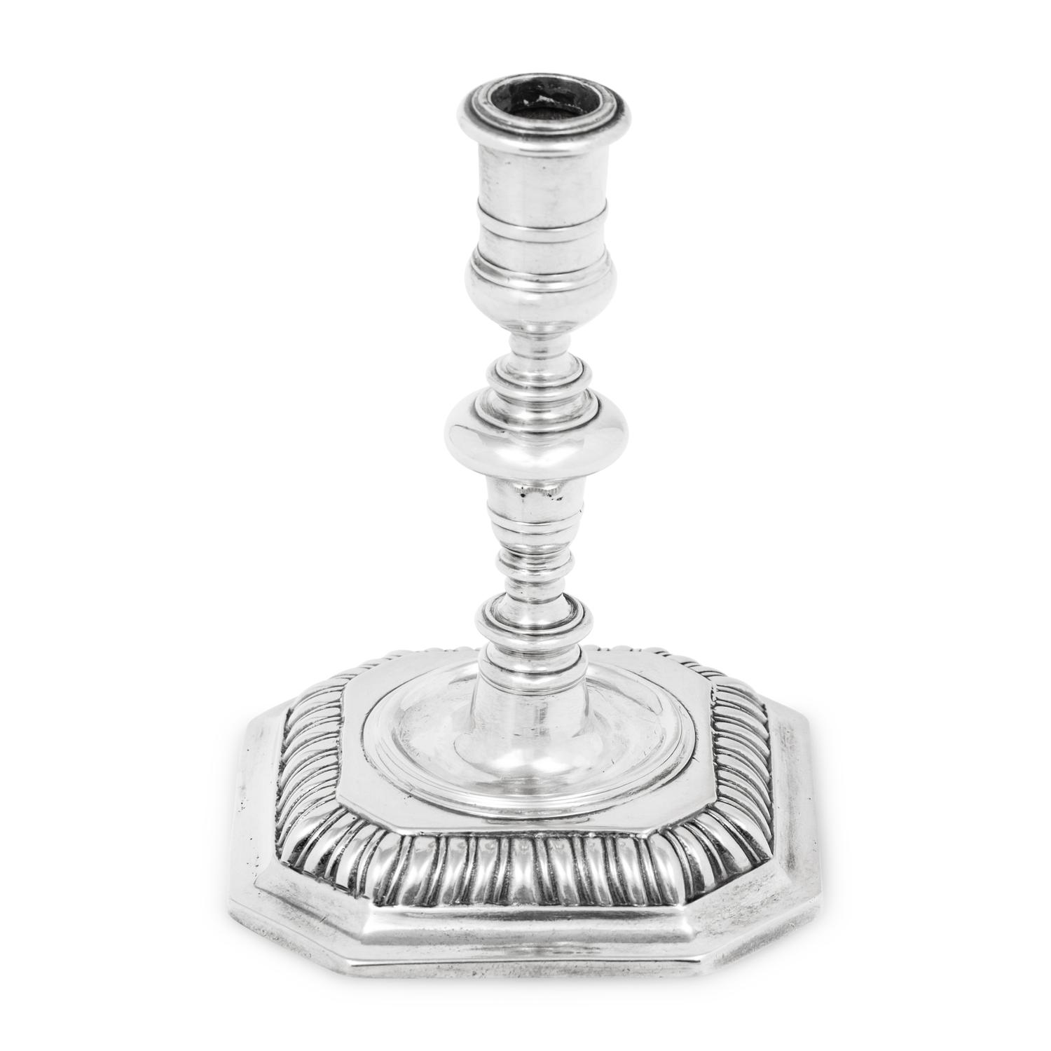 A William III Britannia Silver Taper Stick