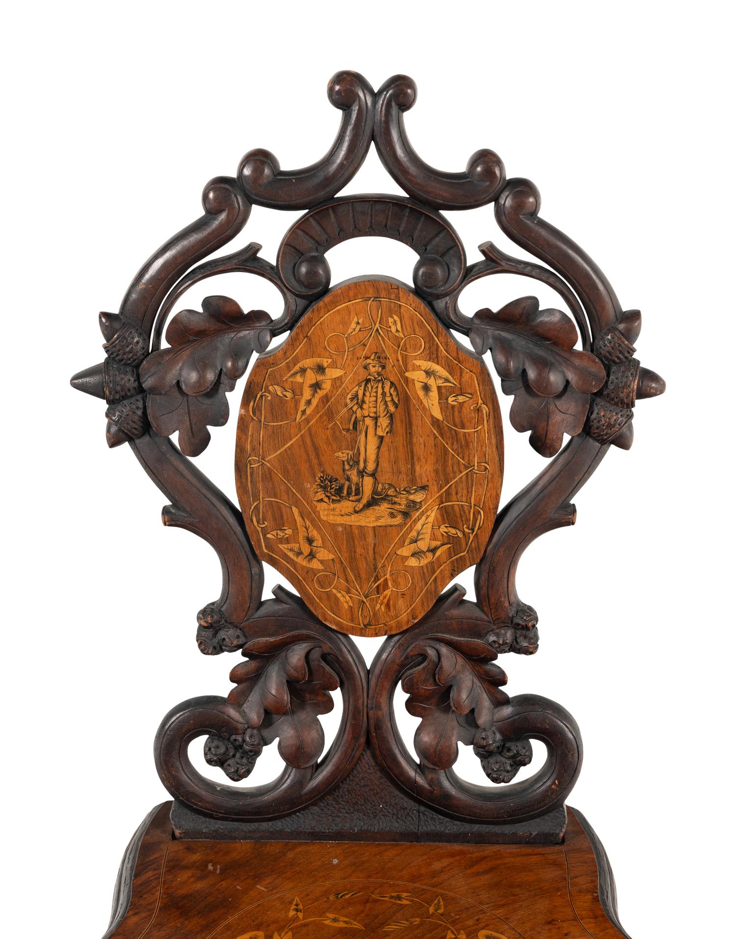 A Black Forest Carved Musical Chair