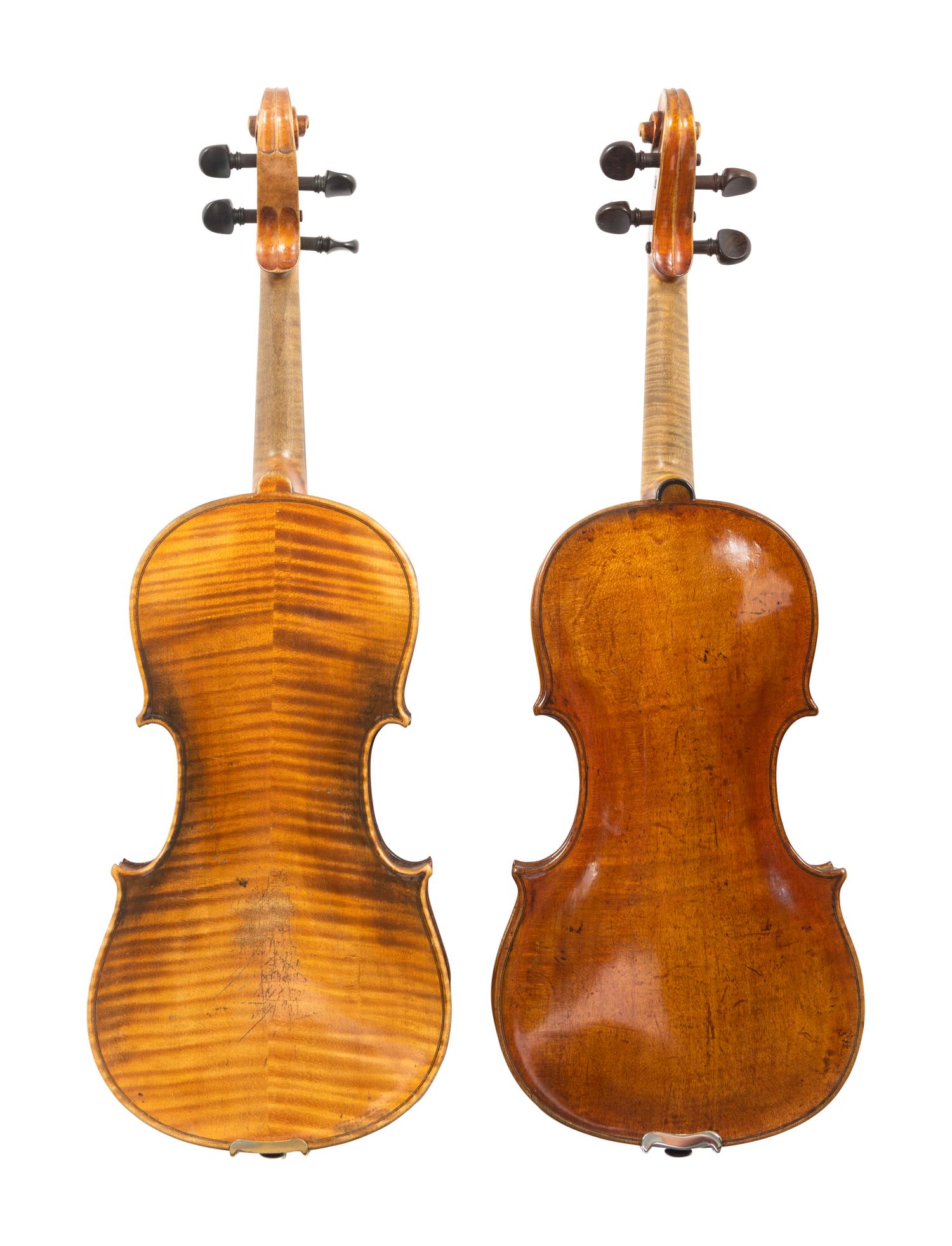 Two Reproduction Stradivarius Violins