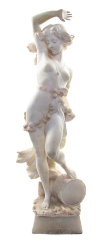 An Italian Alabaster Figure, G. POCHINI, 19TH/20TH CENTURY, Height 30 inches. — G. POCHINI, 19TH/20TH CENTURY,