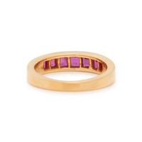 OSCAR HEYMAN, YELLOW GOLD AND RUBY RING