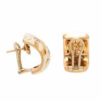 Roberto Coin, Rose Gold, Enamel, and Diamond Earrings