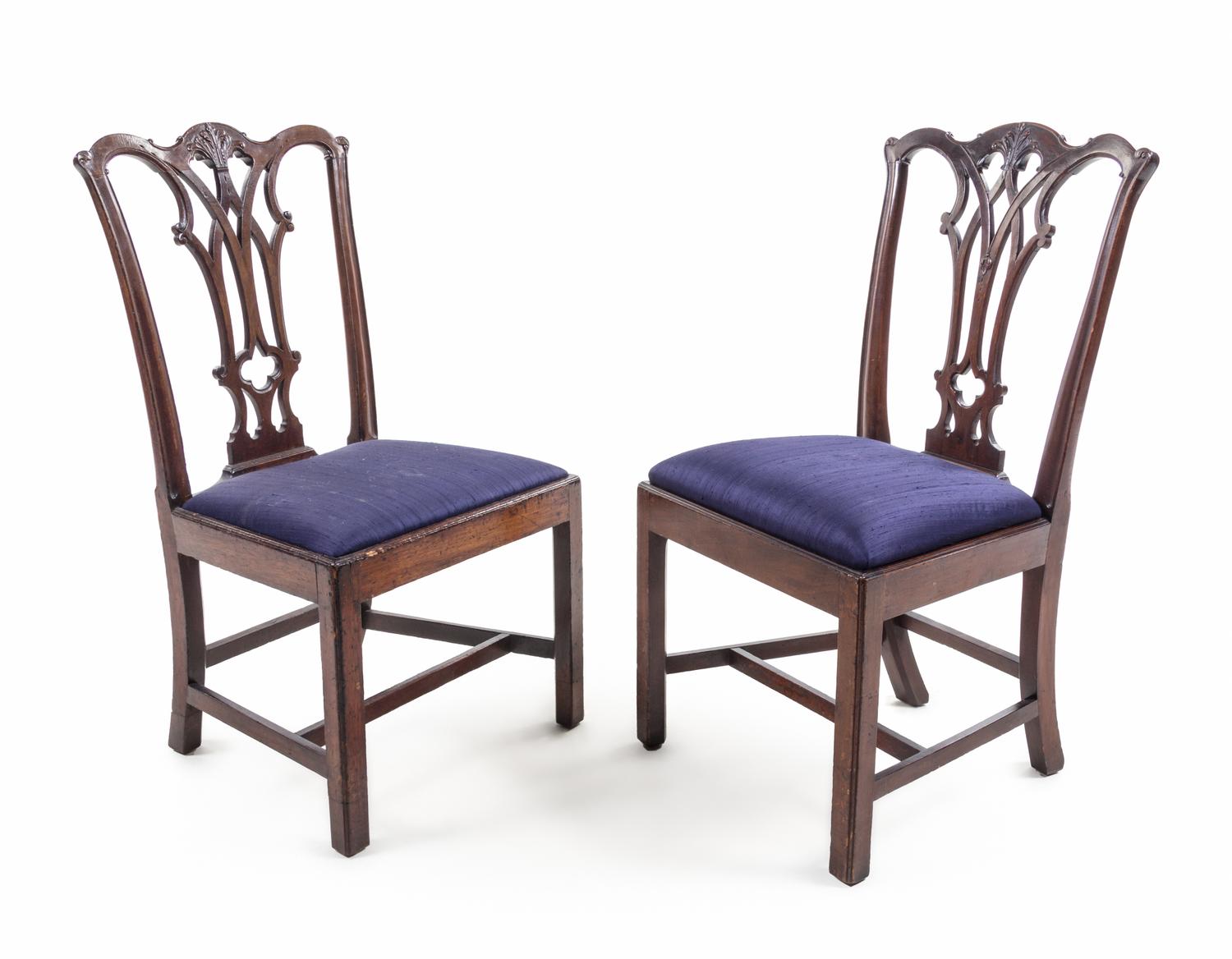 A Near Pair of Chippendale Mahogany Side Chairs Height 34 1/4 inches. — PHILADELPHIA, LATE 18TH CENTURY