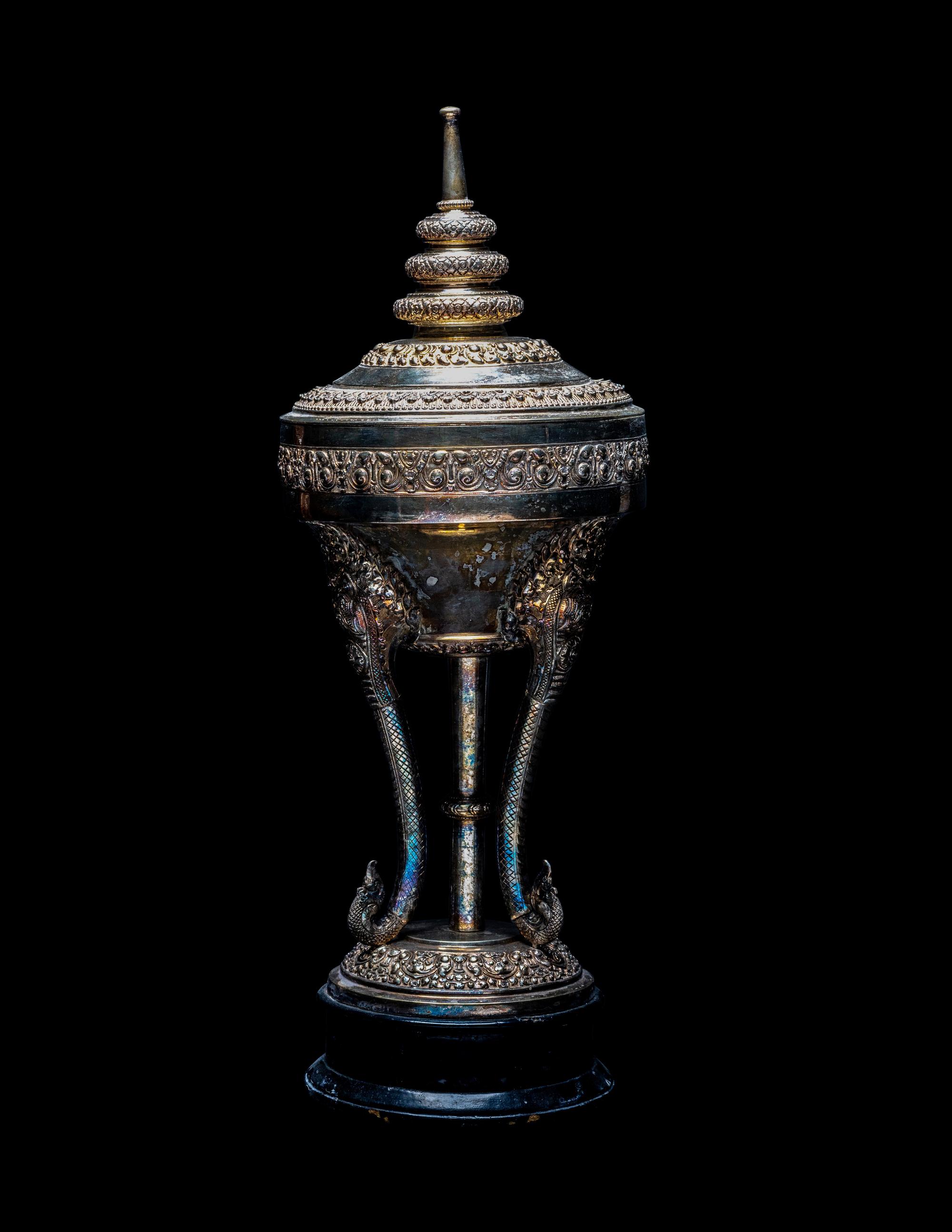 A Cambodian Silver Covered Vessel