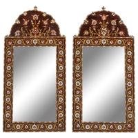 A Pair of Iberian Marquetry Mirrors