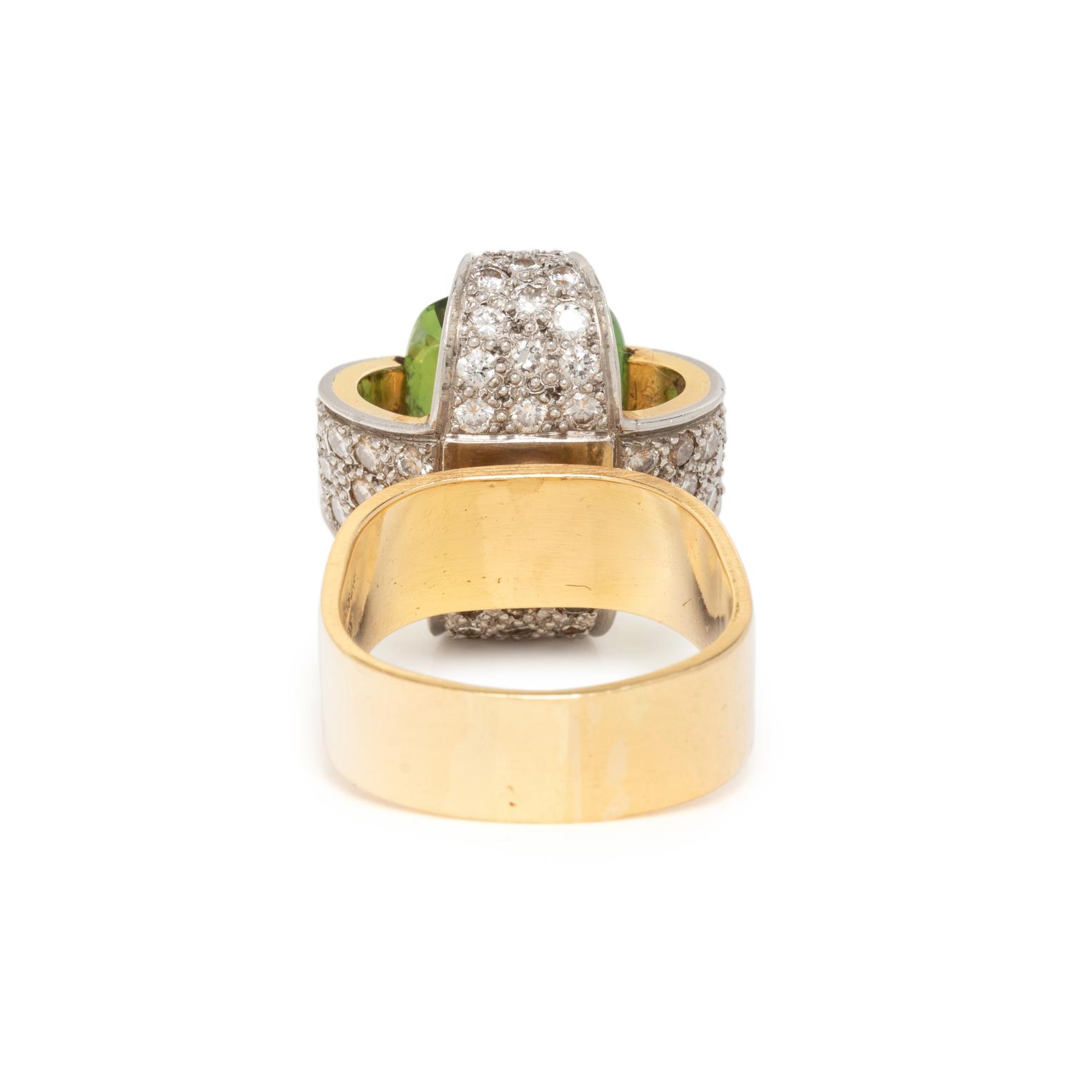 BIRKS, TOURMALINE AND DIAMOND RING