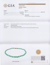 A Graduated Single Strand Jadeite Jade Bead Necklace, 27.40 dwts.