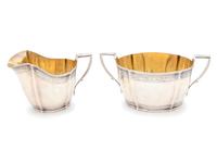 A George III Style Silver Creamer and Sugar — Garrard & Co., London, 1963