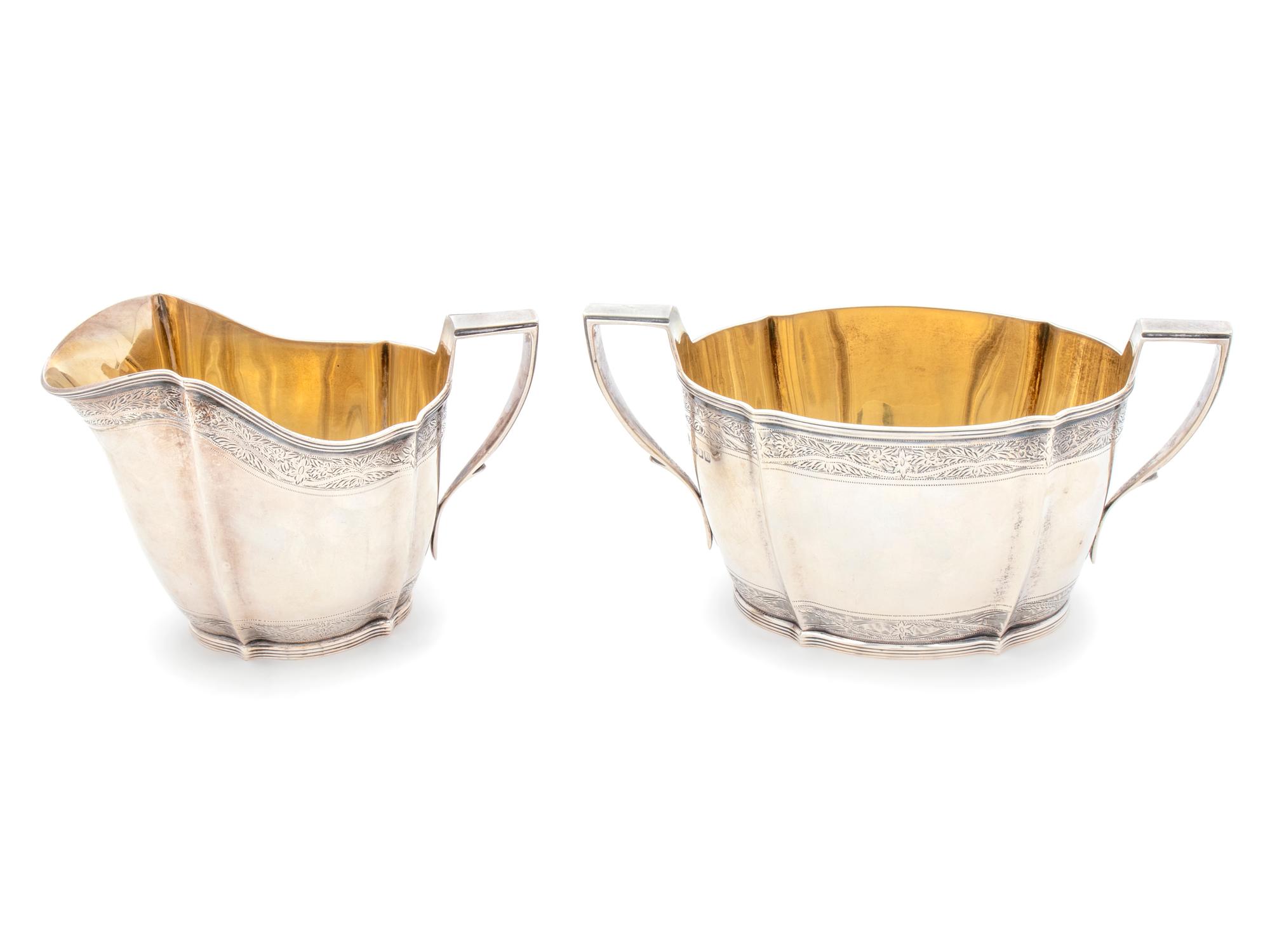 A George III Style Silver Creamer and Sugar — Garrard & Co., London, 1963