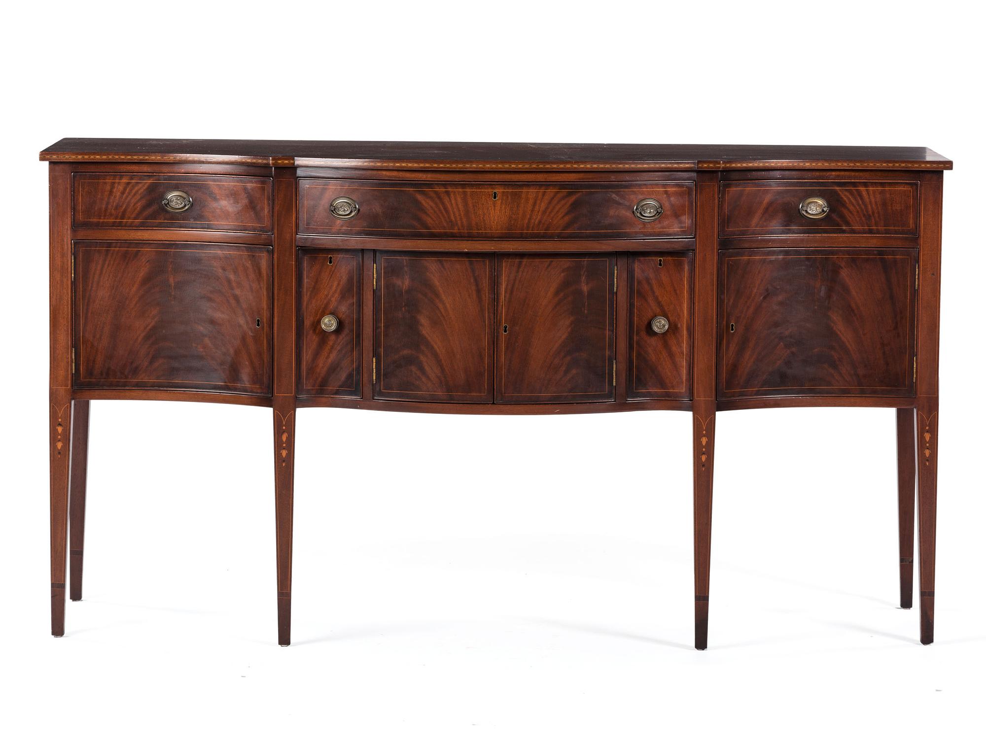 A Federal-Style Mahogany Bow Front Sideboard