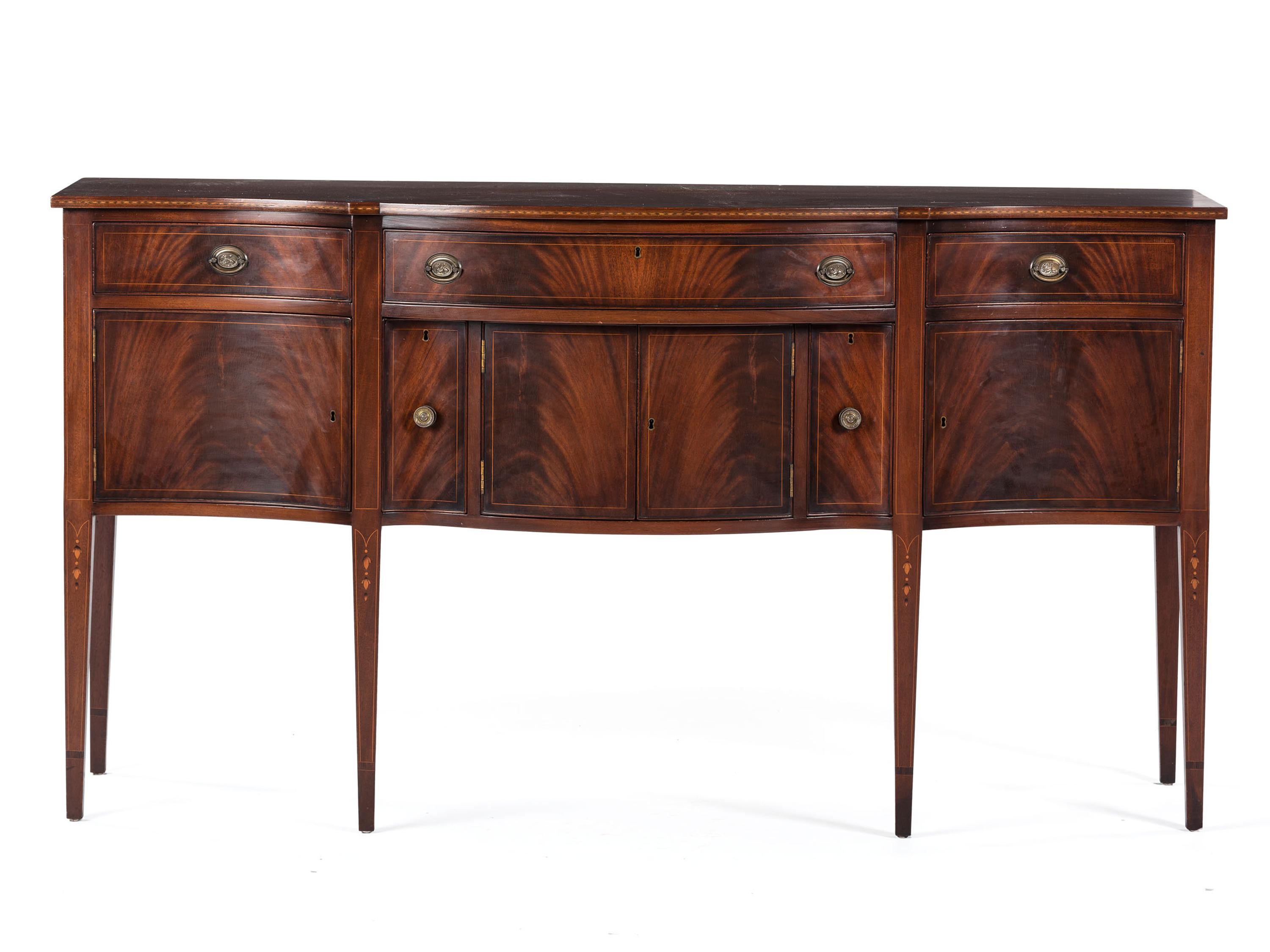 A Federal-Style Mahogany Bow Front Sideboard