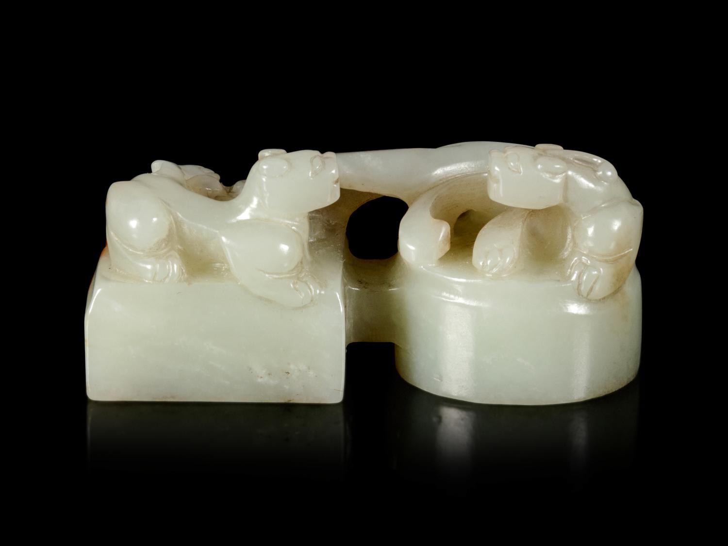 A Chinese Celadon Jade Seal
