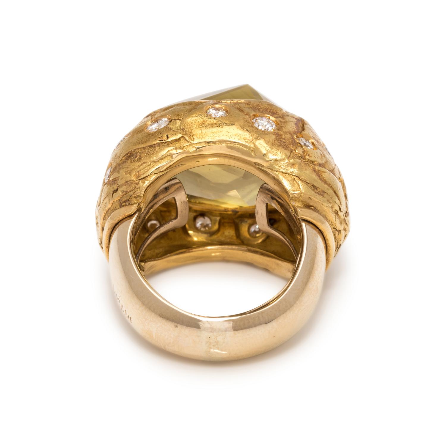 MISANI, SMOKY QUARTZ AND DIAMOND RING