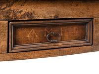 A Swiss Baroque Walnut and Hollywood Marquetry Draw-Leaf Table