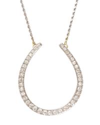 An Edwardian Platinum Topped Rose Gold and Diamond Horseshoe Necklace, 11.10 dwts.