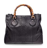 Gucci Python Tote Bag with Bamboo Handles
