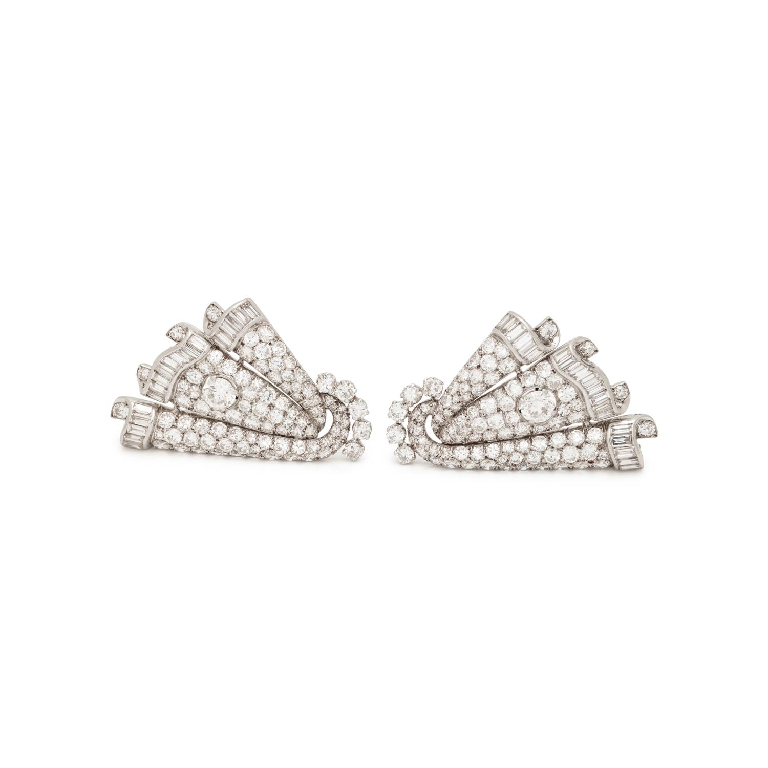 ART MODERNE, DIAMOND CONVERTIBLE DRESS CLIPS