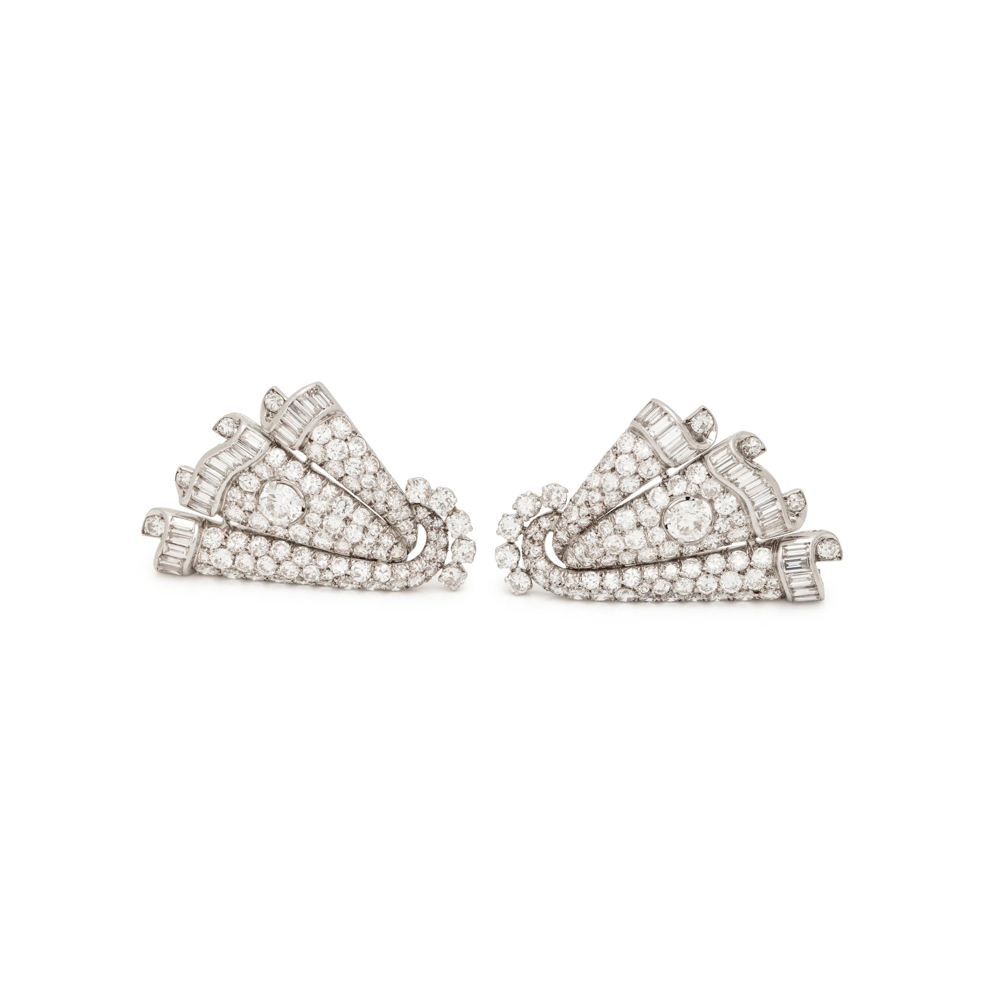 ART MODERNE, DIAMOND CONVERTIBLE DRESS CLIPS