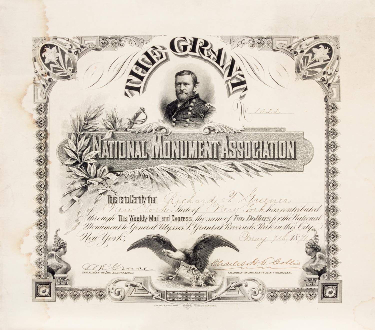 (AFRICAN-AMERICANA) GREENER, RICHARD THEODORE. Archive of 5 documents and books re: first African-American graduate of Harvard