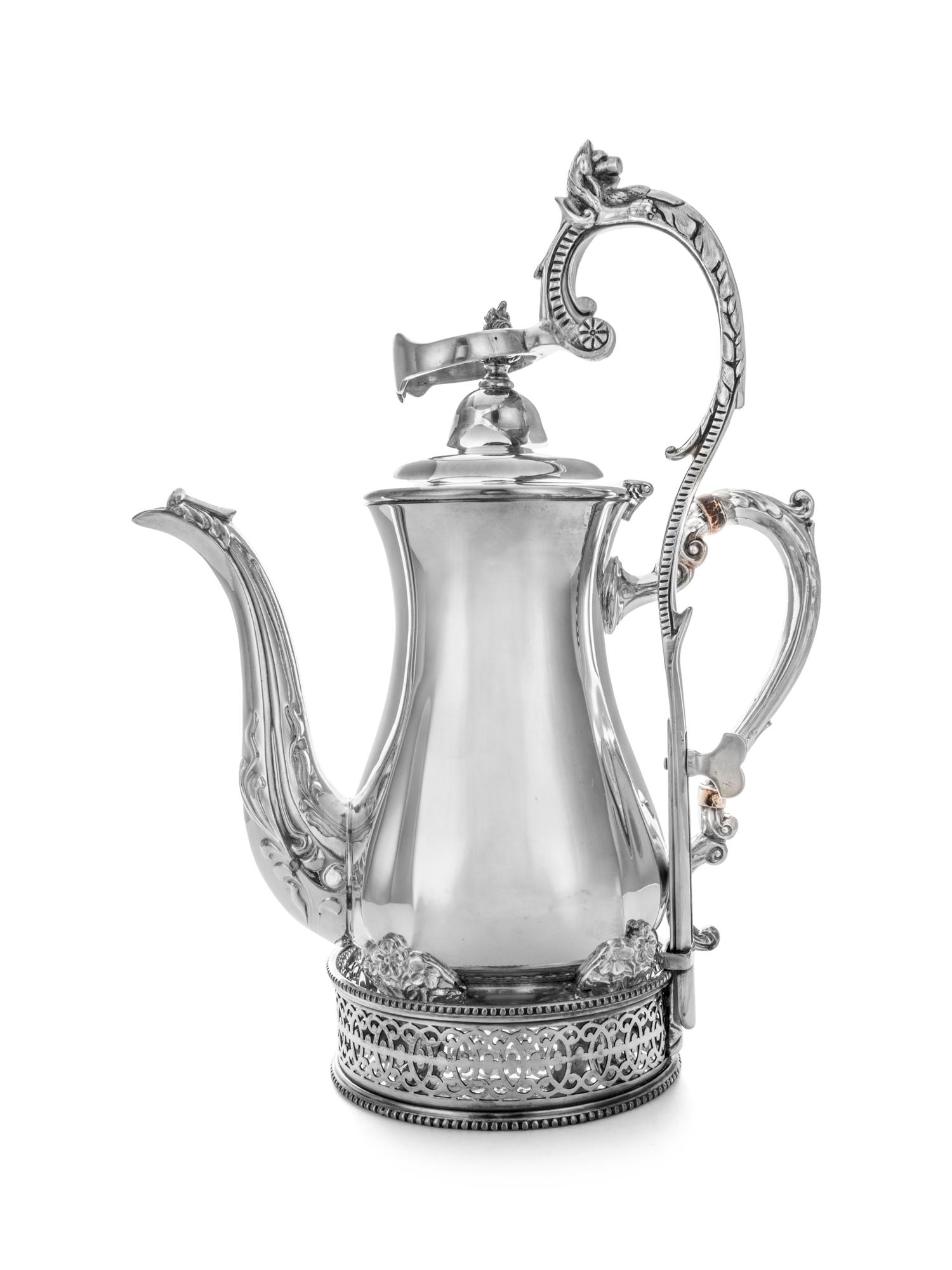 An American Silver Water Kettle-on-Stand