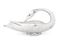 An Italian Silver Modernist Swan-Form Center Bowl