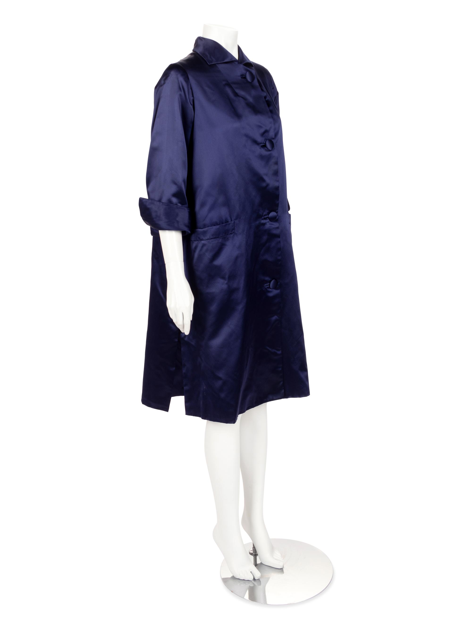 Christian Dior Haute Couture Silk Satin A-Line Coat, 1960s