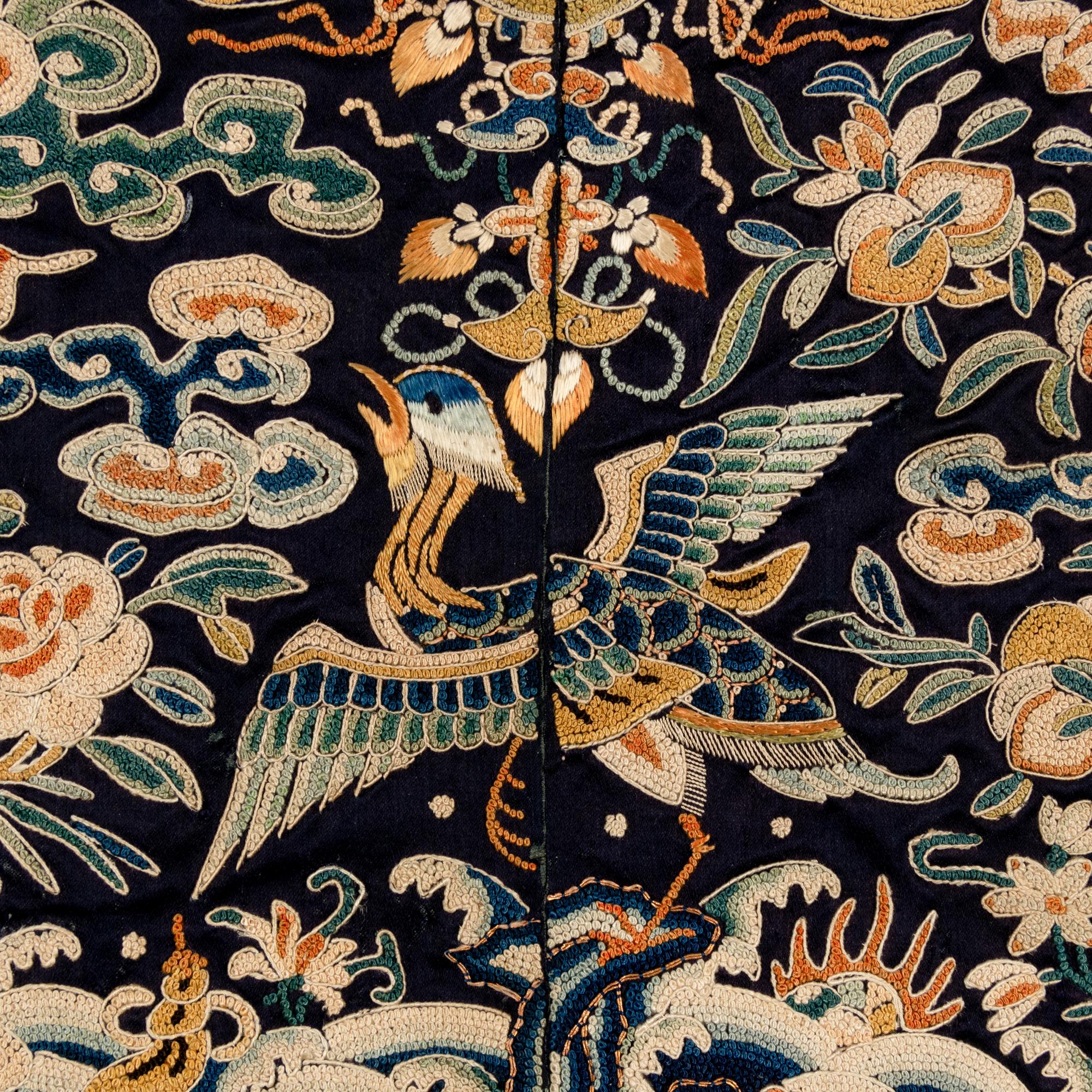 Five Chinese Embroidered Silk ‘Mandarin Duck’ Rank Badges, Buzi, 19th Century 清中晚期 刺綉文官補子五幅