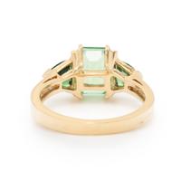 TSAVORITE GARNET AND DIAMOND RING