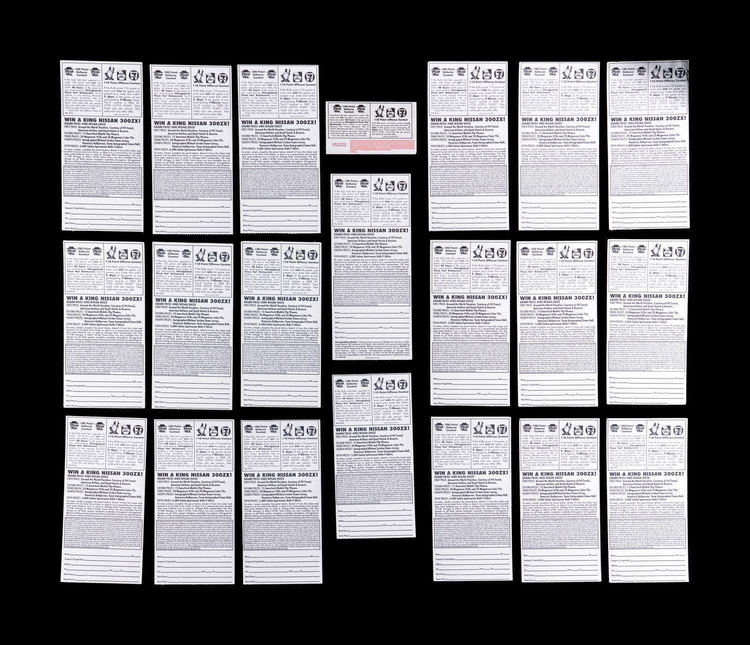 A Group of 21 Michael Jordan Chicago Bulls Tickets from the 1992-93 Season