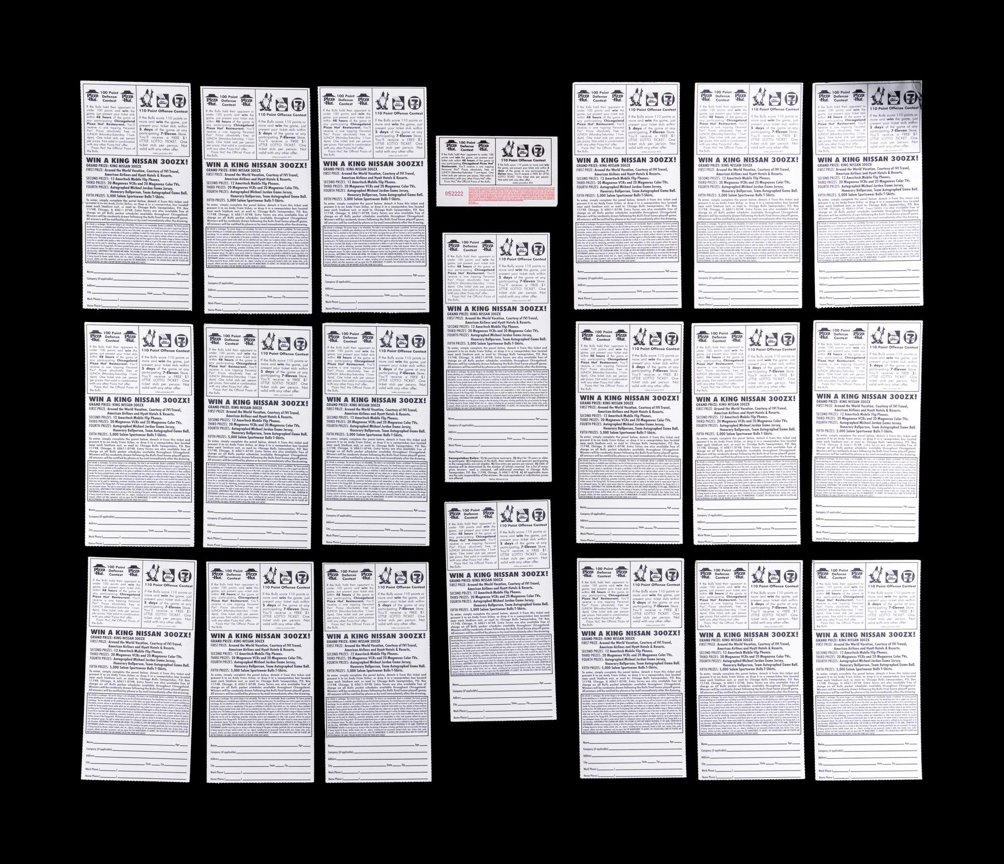 A Group of 21 Michael Jordan Chicago Bulls Tickets from the 1992-93 Season