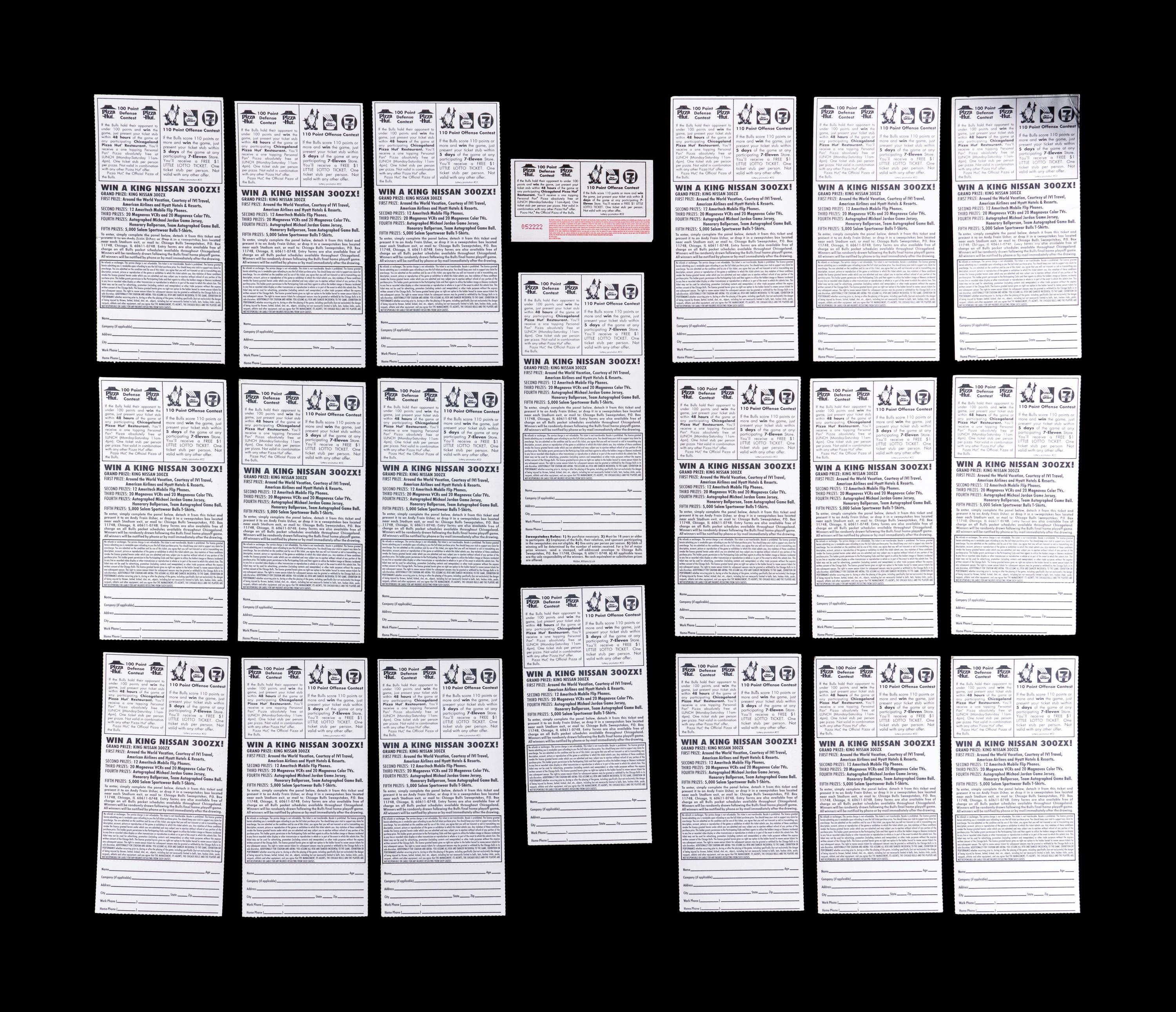 A Group of 21 Michael Jordan Chicago Bulls Tickets from the 1992-93 Season