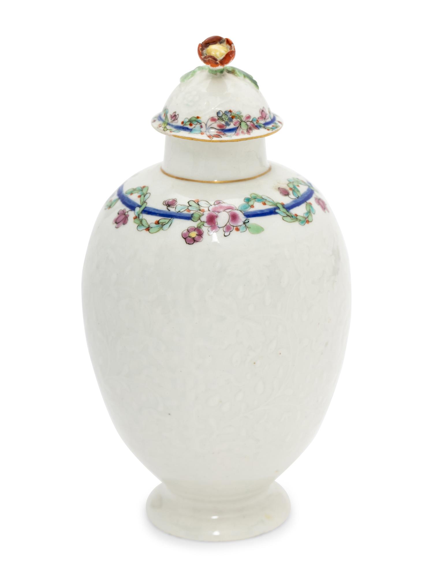 A Worcester Porcelain Tea Caddy