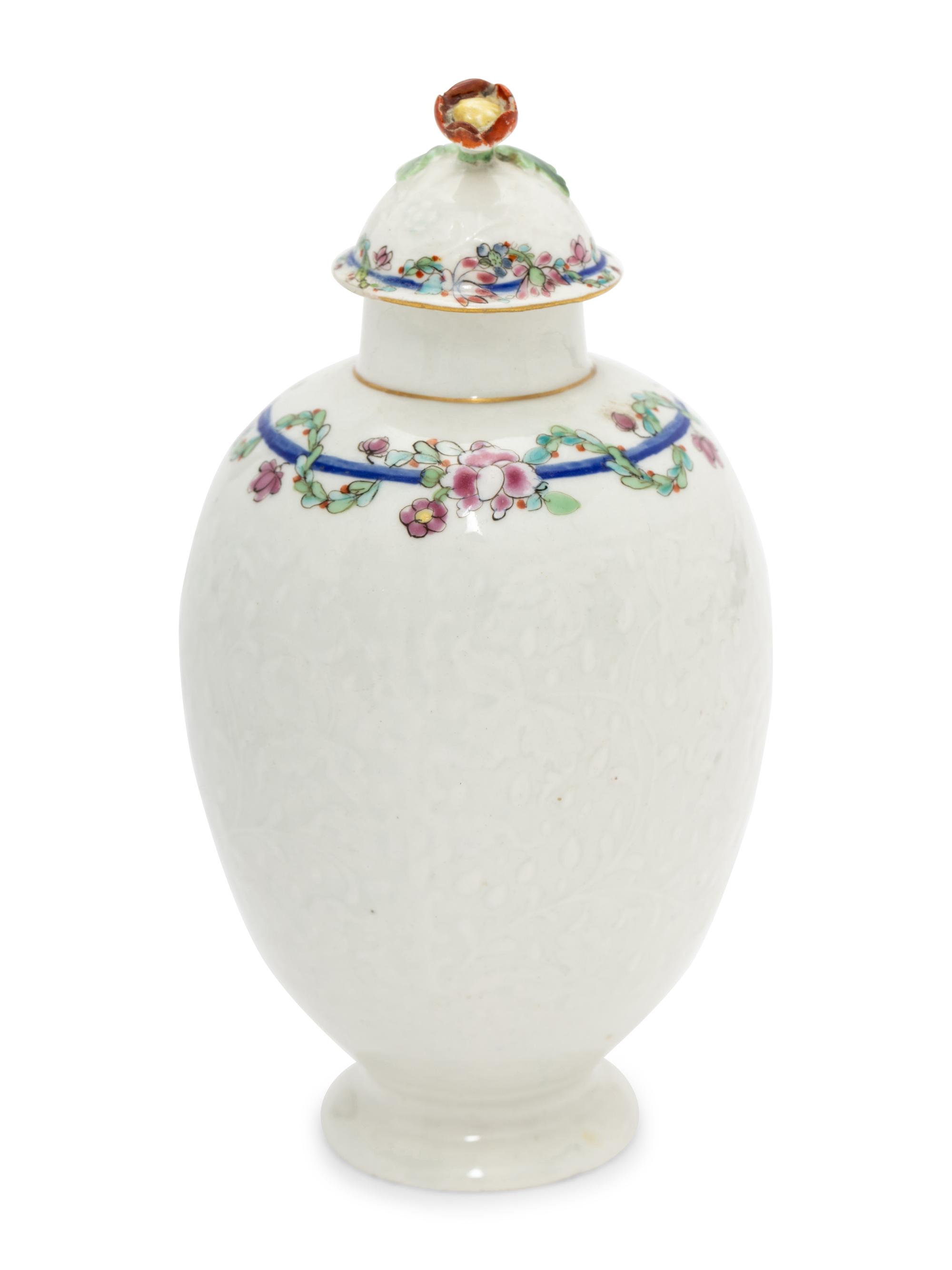 A Worcester Porcelain Tea Caddy
